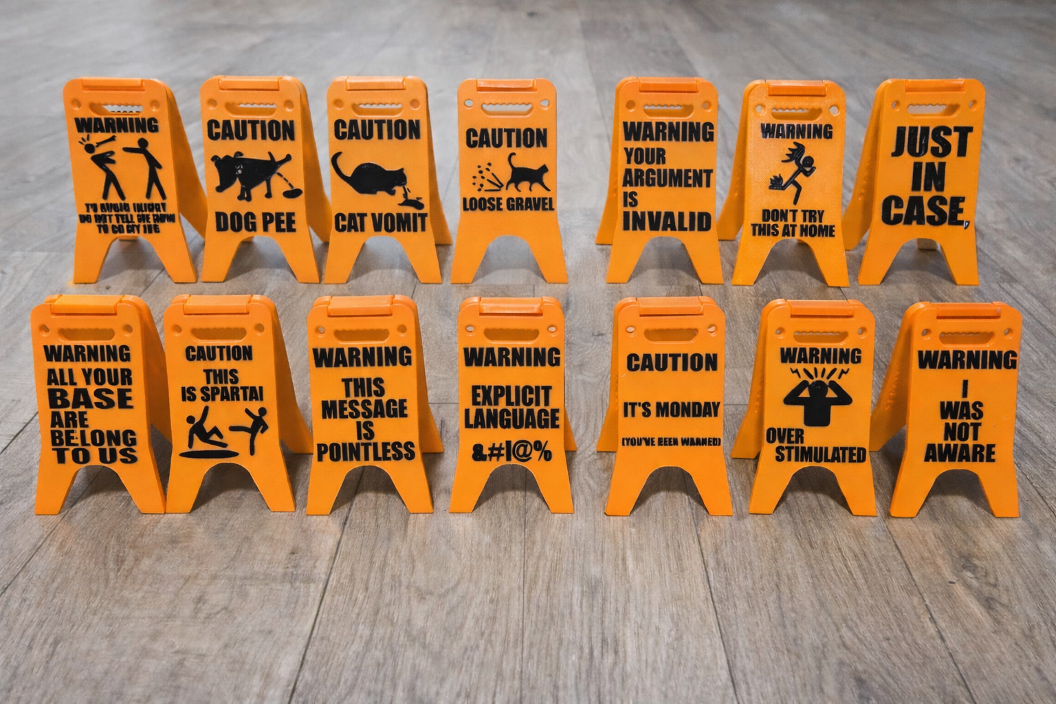 Mini Funny Warning Sign one piece