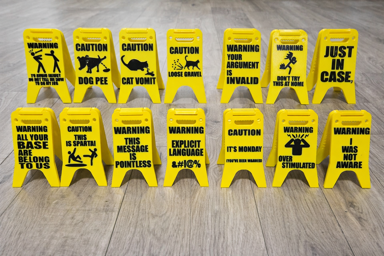 Mini Funny Warning Sign one piece